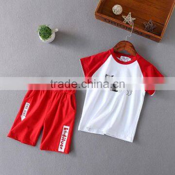 Summer casual style short sleeve t-shirt and shorts set cotton children clothes clothing sets