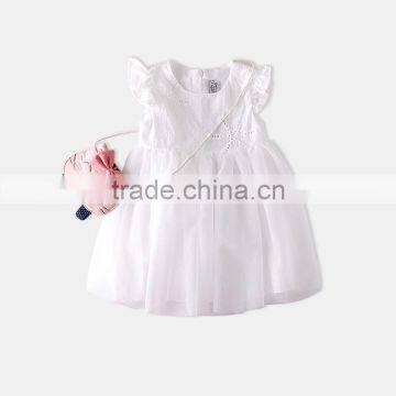 Girls dress 2017 summer new white cotton children dress