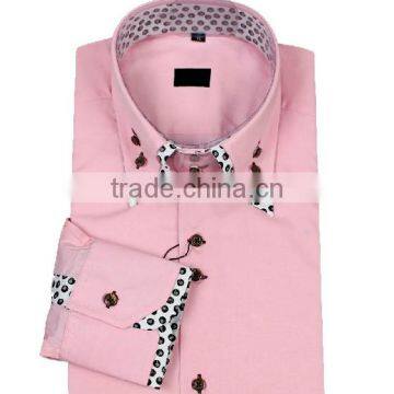 New 100% Cotton Men's Contrast Collar Double Collar Contrast Cuffs Long Sleeve Dress Shirt photo-4