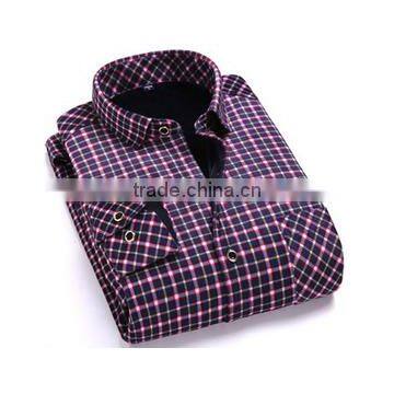 Custom Lined Plaid Flannel Warm Slim Fitted Hawaiian Shirt Latest Shirt Designs for Men 2015 photo-2