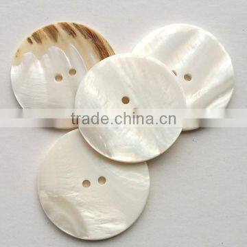 Big Natural Shell Buttons 35mm 2-hole Flat Pearl of Mother Buttons SHELL-004 photo-2