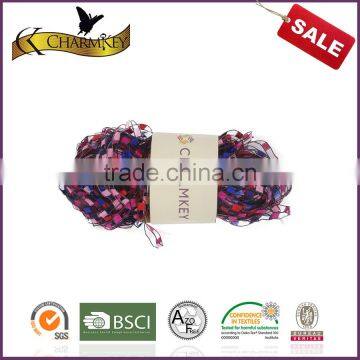 Fancy Yarns Factory Supply Colorful 100% Polyester Knitting Ladder Yarn Manufacturer Wholesale Space Dyed Knitting Yarn photo-3