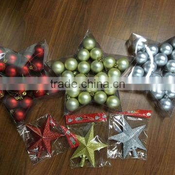 Christmas bulbs in star case