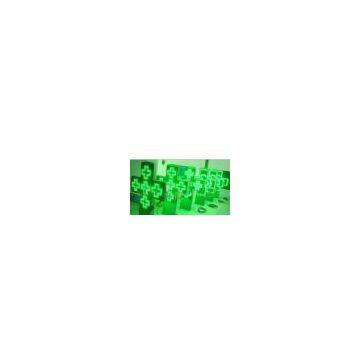 P16 Outdoor Green Pharmacy Led Cross Display Signs for Hospital with RF Controller