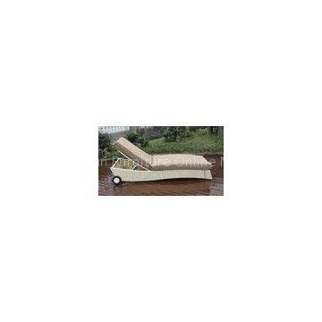 Adjustable Swimming Pool Side Rattan Sun Lounger , Hand-Woven