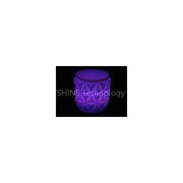 Portable LED Pub Bar Stools Drum Shape Light Up Seat Outdoor For Christmas , Festival