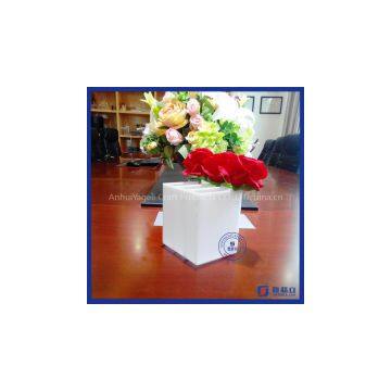 Customized white acrylic vases