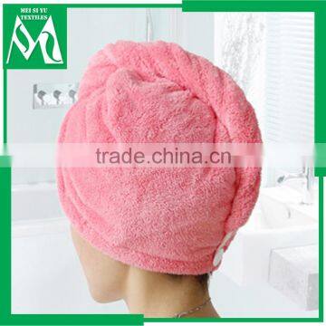 Hair cap towel cotton wrap super soft for cheap promotion