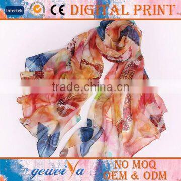 Flower Style Digital Printed Mulberries Silk Scarf