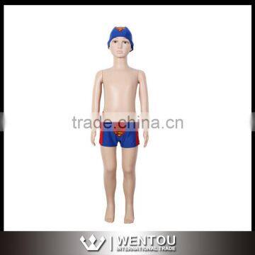 Children Boys Superman Swimming Trunk Set Hat photo-3