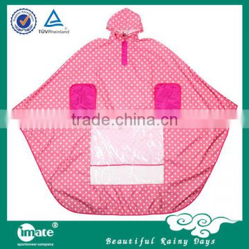 Colorful plastic raincoat poncho with hood