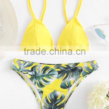 Women Beachwear Triangle Bikini Top Halter Padding Swimsuits photo-4