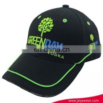 ECO-Friendly High Quality Best Price Embroidered Baseball Trim Cap Hat With Sandwich Brim And Embossed Buckle