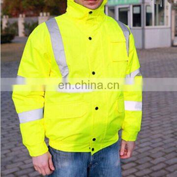 300D Oxford Safety Yellow Waterproof Winter Jackets