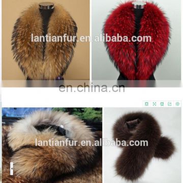 Women's Long Detachable Genuine Raccoon Fur Collar Scarf Shawl Warmer For Winter