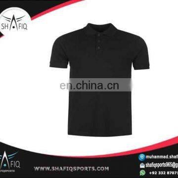 High Quality Black Cotton Men Polo T-Shirt