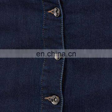 Cheap Button Fastening Knee Length Denim Skirt for Girls photo-3