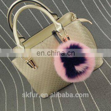 Letters design fox fur key chain