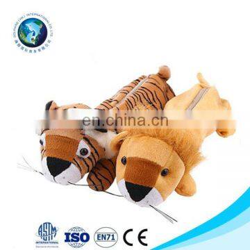 Child Gift Animal Lion Tiger Plush Stuffed Pencil Case For Kids Soft Storage Cases Cheap Price