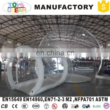 Popular Inflatable Transparent Bubble Tent with tunnel for camping