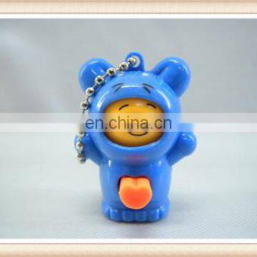 plastic mini cartoon key chain face changing doll