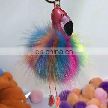 Christmas gift Fur Key Chain Pom Pom Car key Ring Bag Decoration