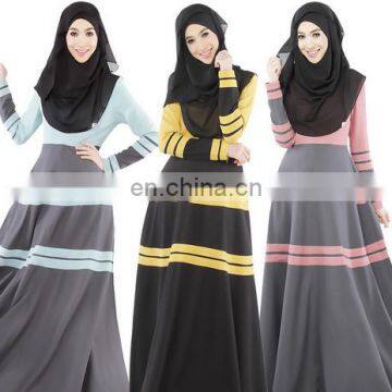 Wholesale Muslim clothing design satin maxi dress long sleeve