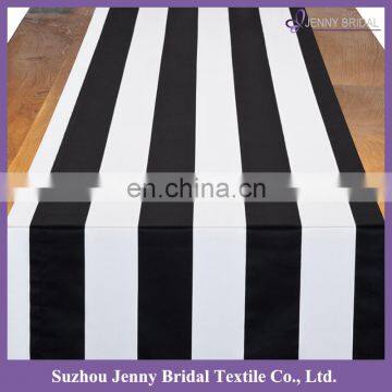 TR062C 2016 JENNY BRIDAL kinitting pattern polyester cotton fabric black and white stripe Christmas table runner