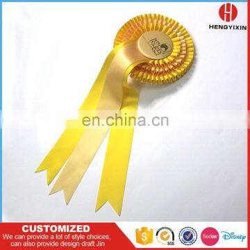 Smiley badge ribbon rosette flower for horse racing