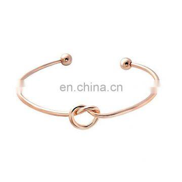Love Knot Bangle Bracelet Simple Knot Bangle Cuffs for Women Stretch Bracelet Gold and Silver Knot Bangles