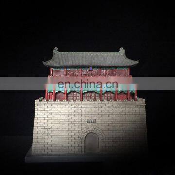 Custom plexiglass acrylic plastic high profile three GuanXiong town building model