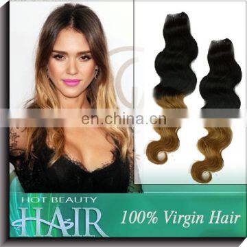 Two Tone Hair 100% Ombre Brazilian Virgin Hair Straight Blonde