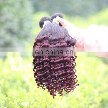 16" Ombre Red Burgundy Human Hair Weaves Product Healthy Natural Virgin Peruvian Funmi Hair Extensions