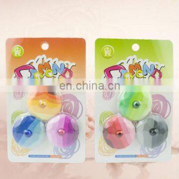 Diamond UFO shape rainbow erasers Blister card packing erasers