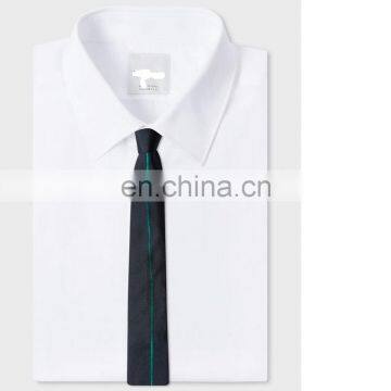 Men's Black Floral Embroidery Narrow Silk Tie photo-2