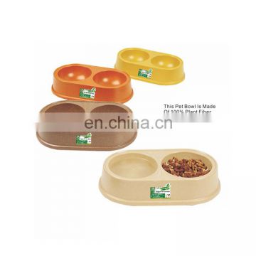 Pet Dog Plant Fiber double bowls