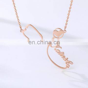 Female Stainless Steel Jewelry Custom Name Necklace Women Clavicular chain 3colors boutique necklaces