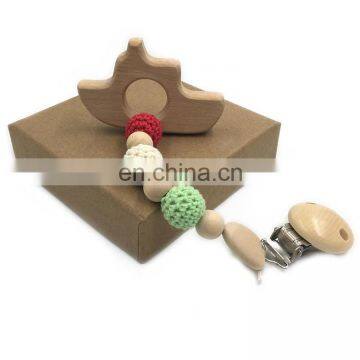 Beach Animal Wooden Pacifier Chain Teething Toy For Babies photo-4