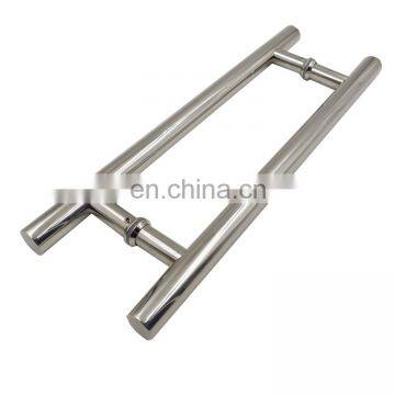 Stainless Steel Polished H Type Double Interior Exterior Glass Door Handle photo-2