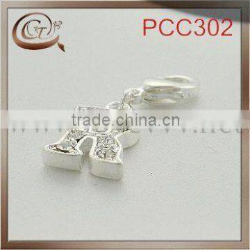 plated letter R pendant with diamond