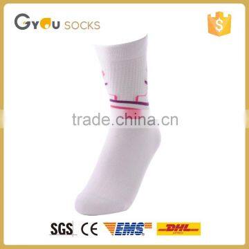 White 2016 summer women cotton knitted printed socks