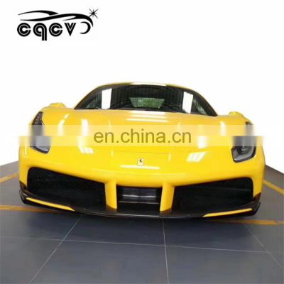 Beautiful carbon fiber material body kit for Ferrari 488 GTB in novitec style front lip rear lip side skirts fender wing spoiler