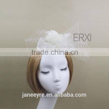 Unique Style Hair Accessories Lace Fascinator Hat Headband With Pearl