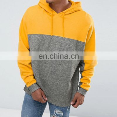 mens blank design your own yellow hoodie with different colored sleeves