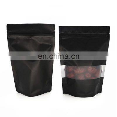 100 PCS /unit Smell Proof Bags with Window 4x6 Inches Matte Black Resealable Zip Lock Metallic Foil Mylar Bags