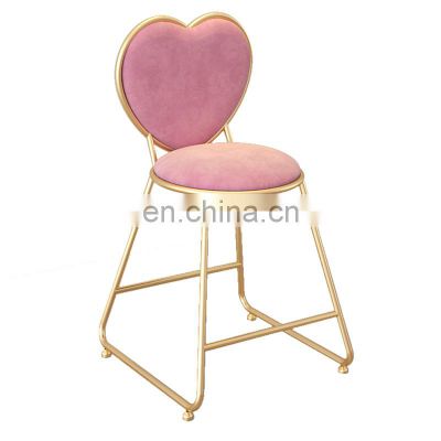 luxury modern coffee shop leisure pink velvet heart chair dining chair