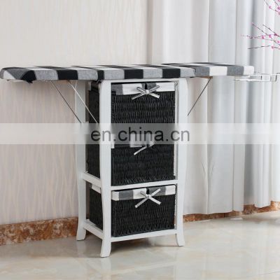 3 laundry baskets bathroom folding ironing board cabinet table with storage drawers