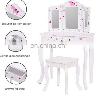 Kids Vanity Table With Chair And Mirror photo-5