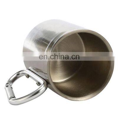 High Quality 220ML Double Walled Stainless Steel Mug With Carabiner Handle photo-5