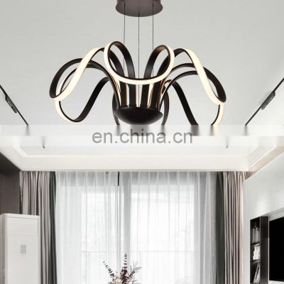 HUAYI Good Quality Home Living Room Decoration Iron LED Black Pendant Light French Chandelier